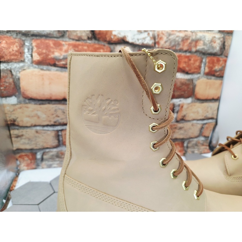 Timberland Heritage 8" Waterproof Boots Medium Beige Full Grain Leather Men's 11 - Picture 2 of 10